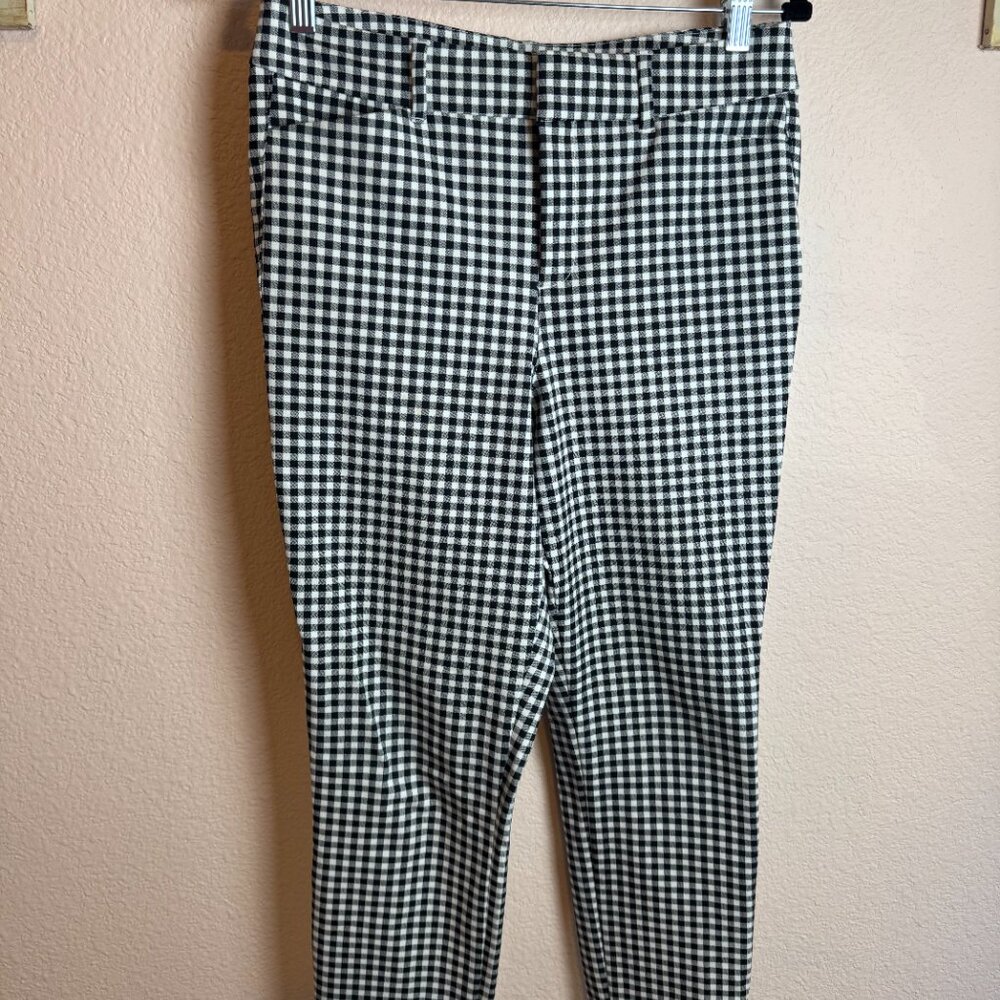 Old Navy High Rise Pixie Pants Sz 6 Green Plaid - Picture 3 of 6